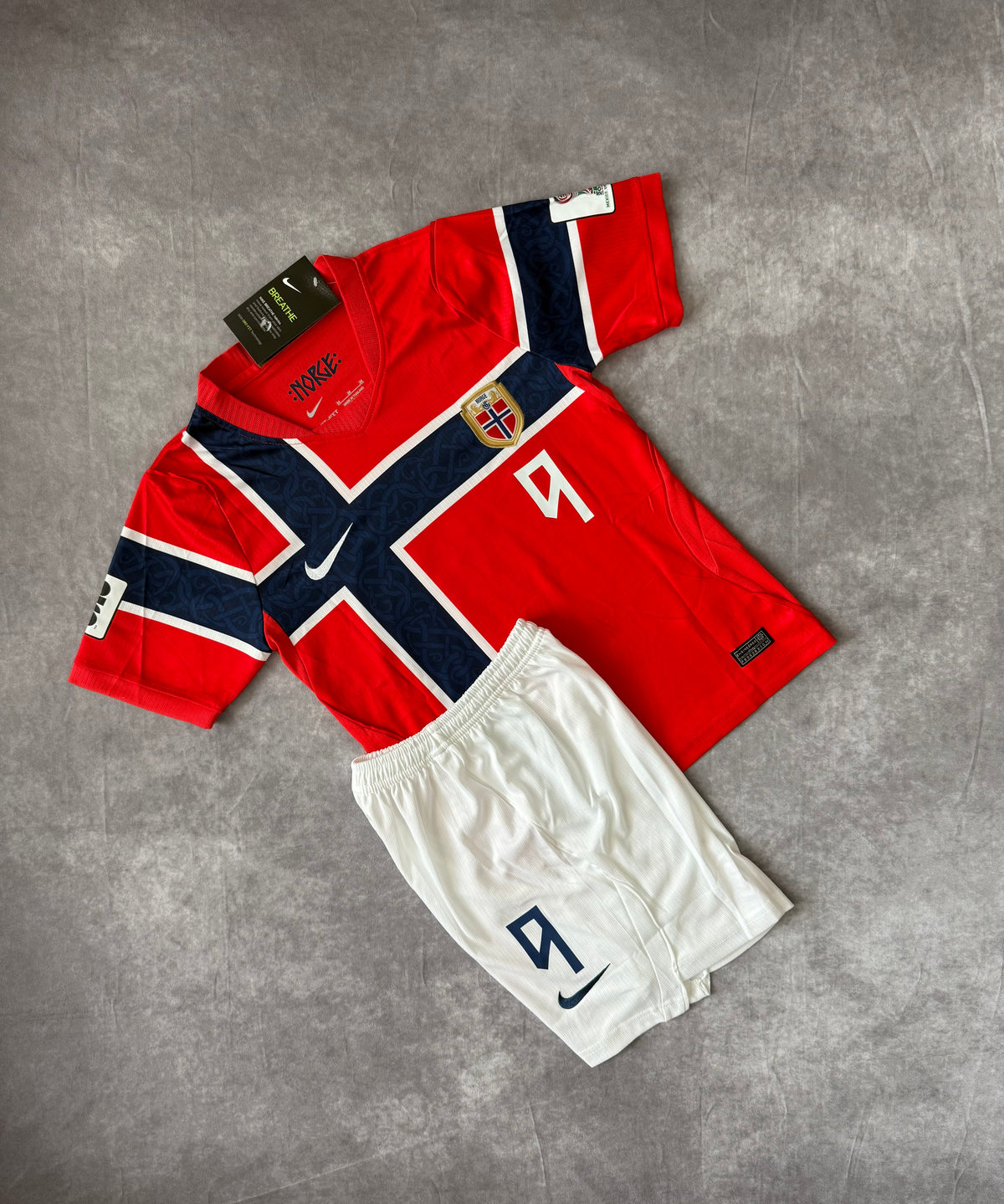 Norway Home Soccer Jersey Set Kids Haaland 9