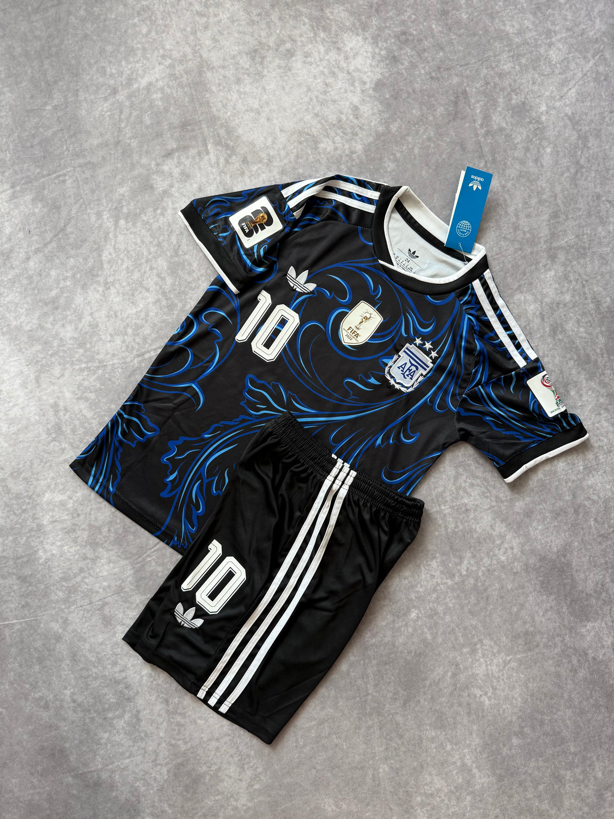 Argentina Away Soccer Set Kids Messi 10