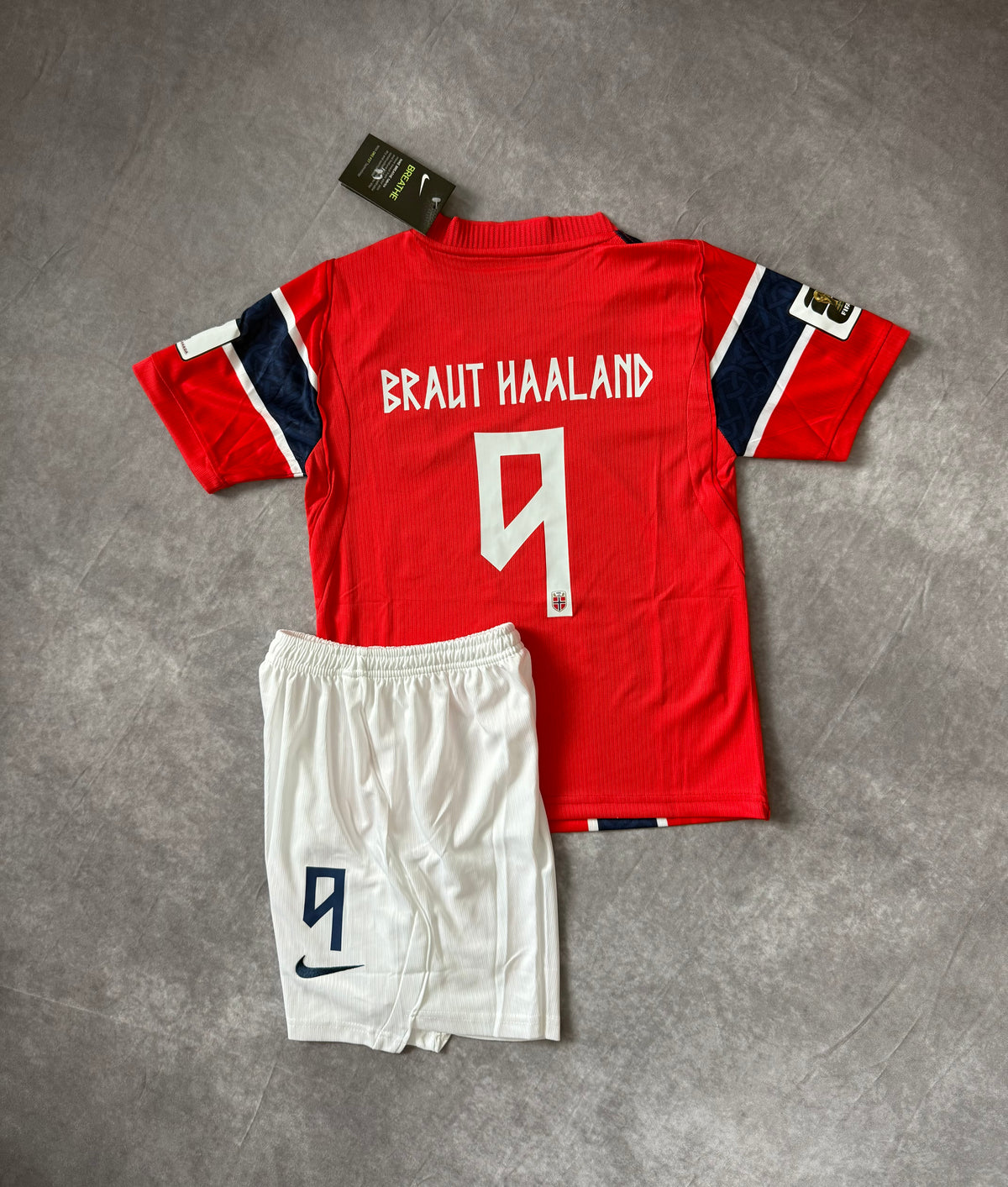 Norway Home Soccer Jersey Set Kids Haaland 9