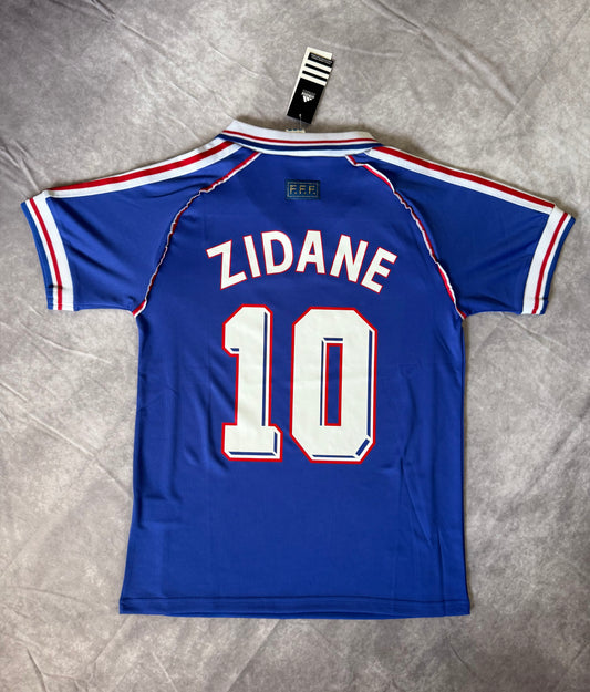 France Home Soccer Jersey Retro 1998 Zidane 10