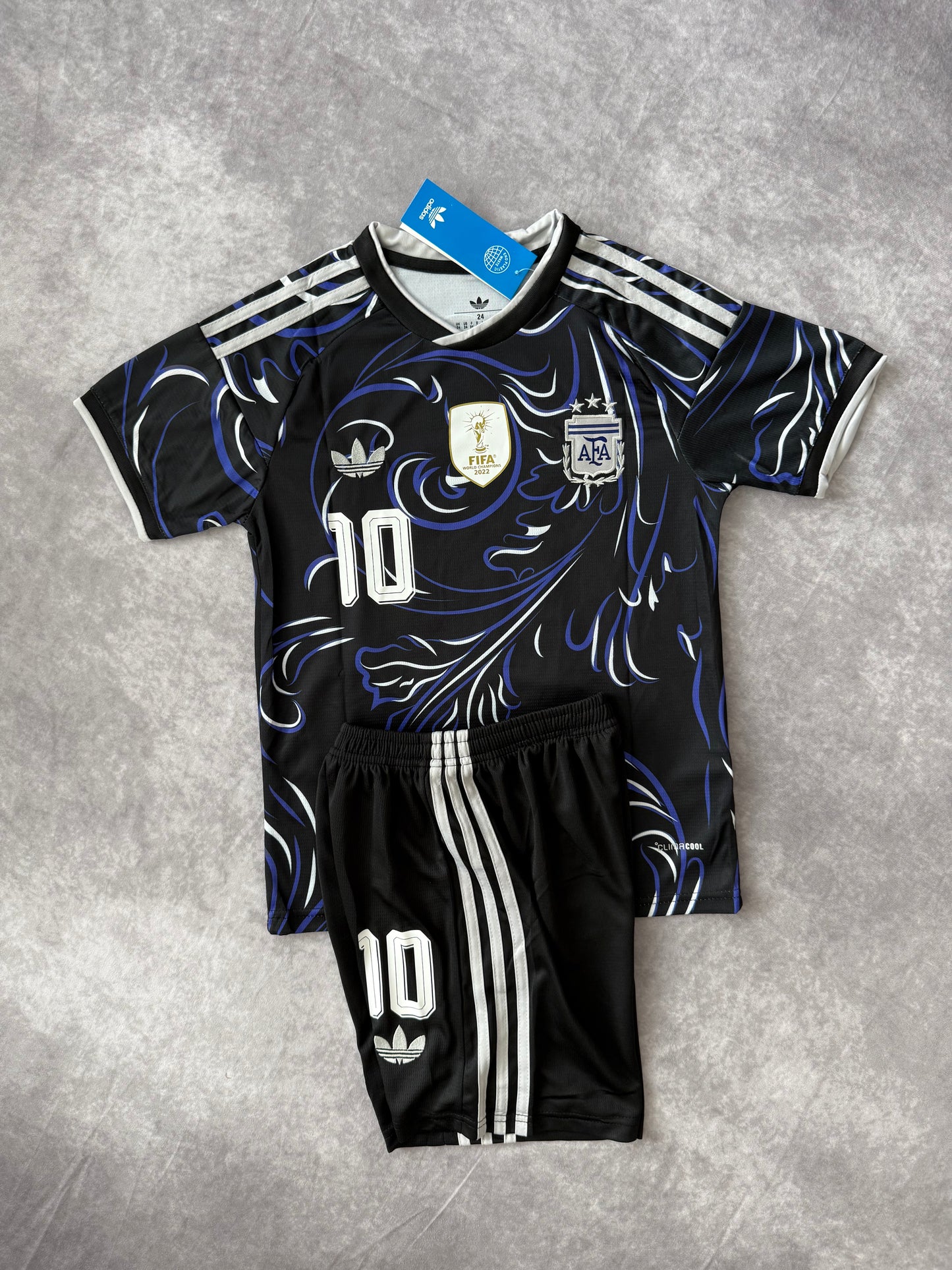 Argentina Away Soccer Set Kids Messi 10