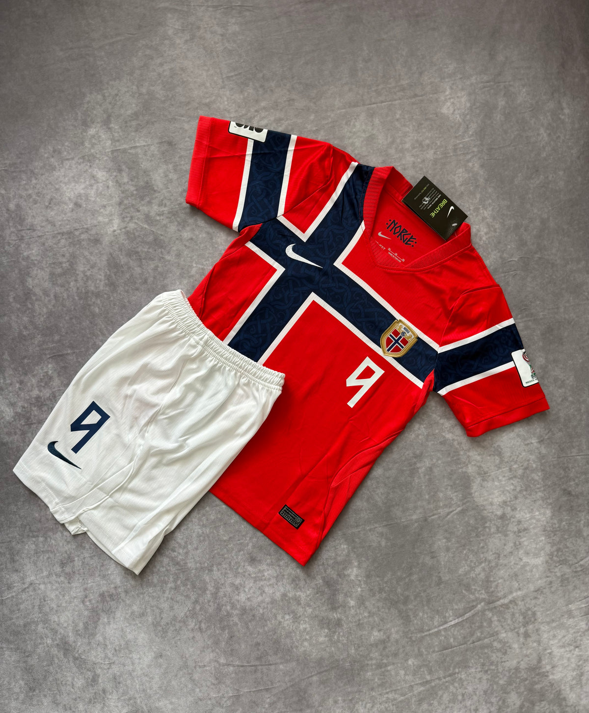 Norway Home Soccer Jersey Set Kids Haaland 9