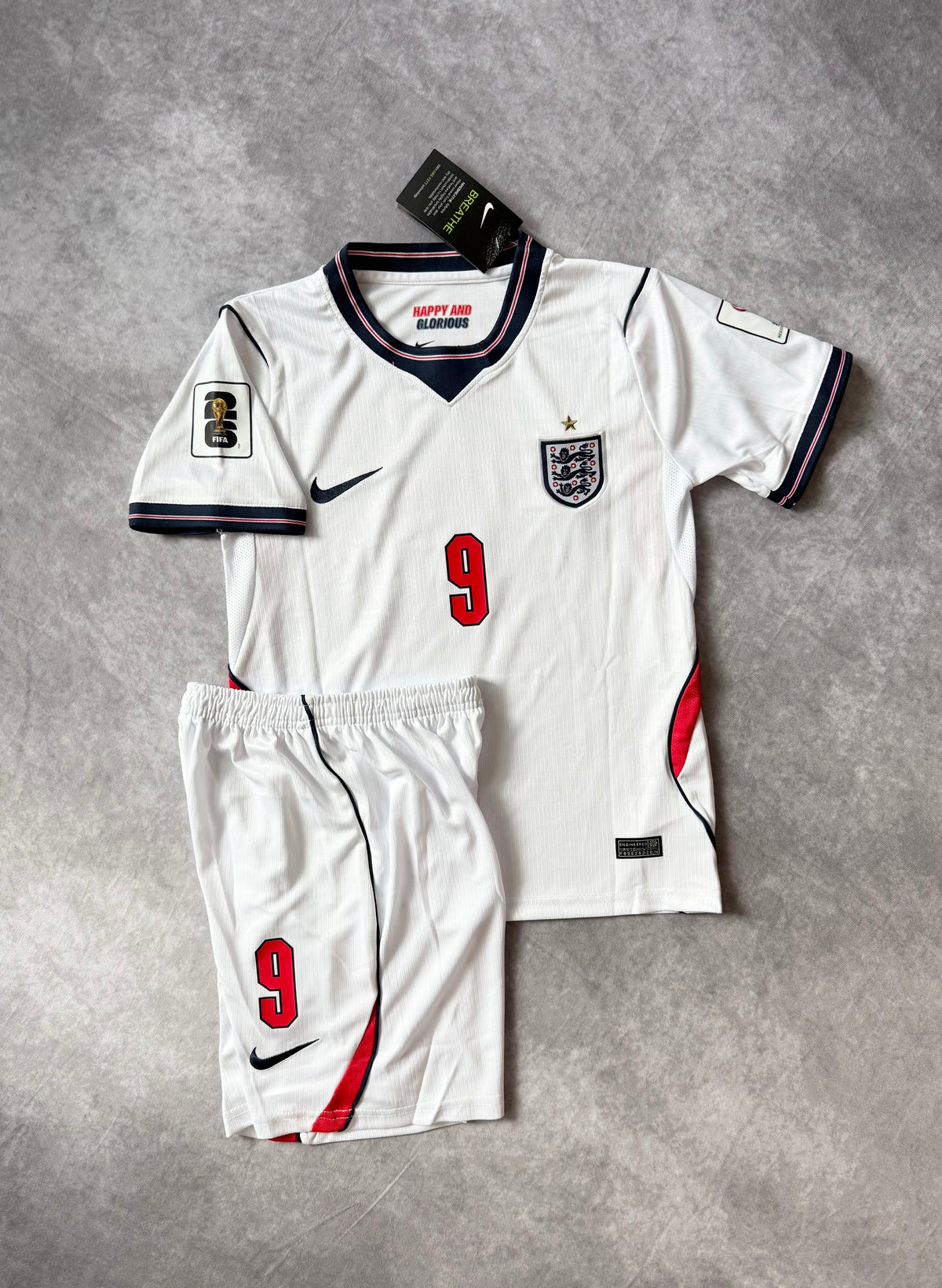 England Home Soccer Set Kids 2026 Kane 9