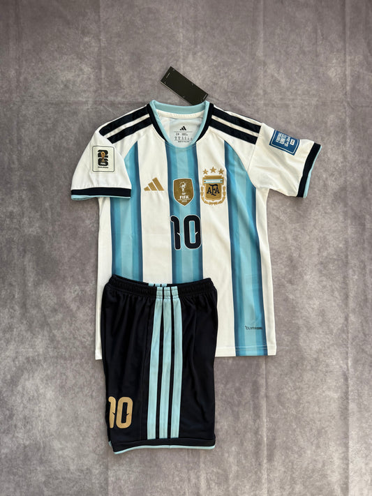 Argentina Home Jersey Set Kids Messi 10