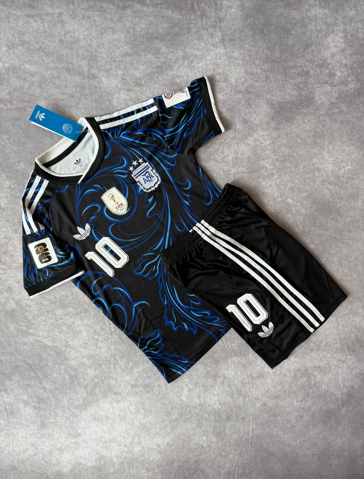 Argentina Away Soccer Set Kids Messi 10