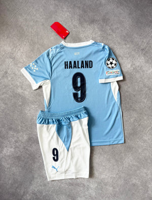 Manchester City Home Soccer Jersey Kids Set Haaland 9