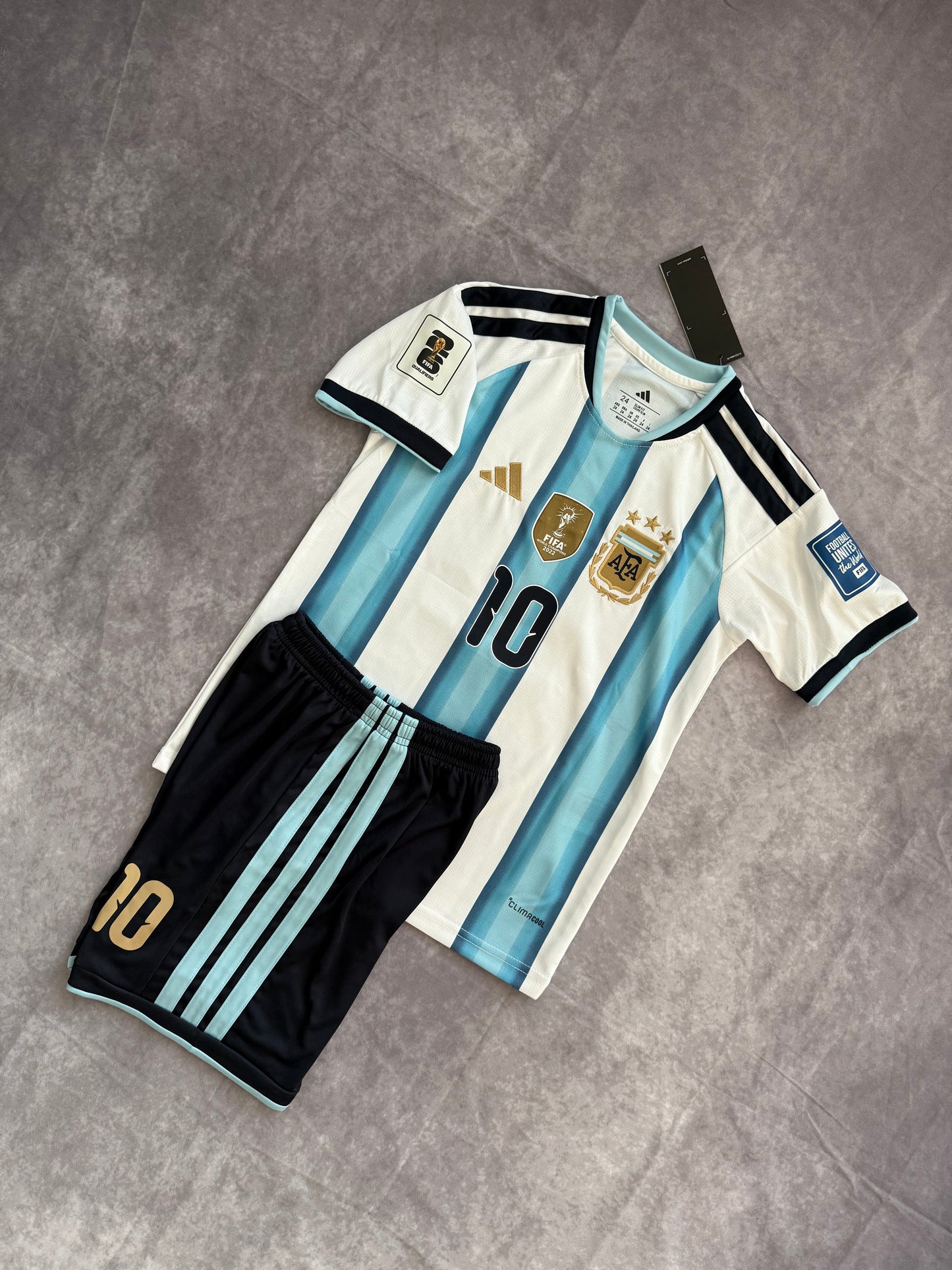 Argentina Home Jersey Set Kids Messi 10