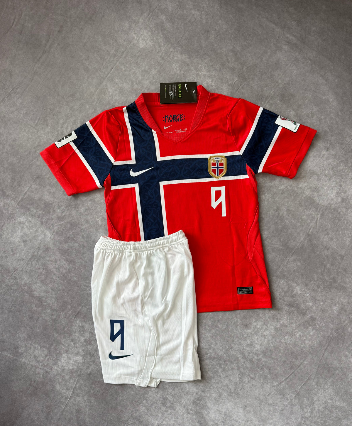 Norway Home Soccer Jersey Set Kids Haaland 9