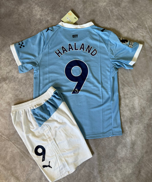 Manchester City Home 2025 Haaland 9 kids set