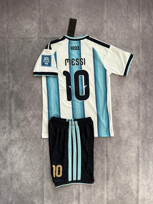 Argentina Home Jersey Set Kids Messi 10