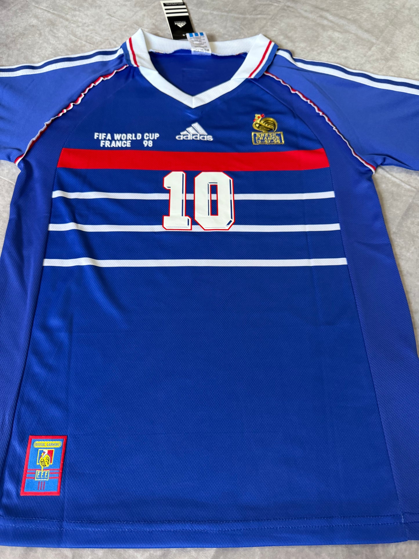 France Home Soccer Jersey Retro 1998 Zidane 10